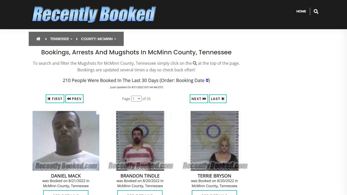 Bookings, Arrests and Mugshots in McMinn County, Tennessee